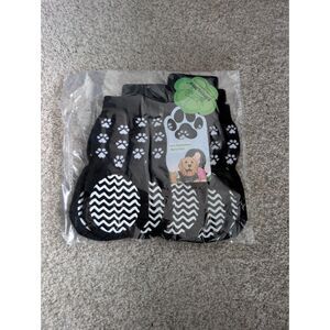 NIP EXPAWLORER ANTI-SLIP DOG SOCKS BLACK SIZE LARGE 6 PCS